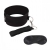 Черный ошейник с длинным поводком Collar and Leash Set - Lux Fetish - купить с доставкой в Челябинске