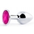 Серебристая анальная пробка с малиновым кристаллом - 7,2 см. - Anal Jewelry Plug - купить с доставкой в Челябинске