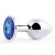Анальное украшение BUTT PLUG  Small с синим кристаллом - 7 см. - Anal Jewelry Plug - купить с доставкой в Челябинске