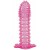 Гелевая розовая насадка с шипами - 12 см. - Toyfa Basic - в Челябинске купить с доставкой