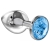 Большая серебристая анальная пробка Diamond Light blue Sparkle Large с голубым кристаллом - 8 см. - Lola Games - купить с доставкой в Челябинске