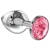 Большая серебристая анальная пробка Diamond Pink Sparkle Large с розовым кристаллом - 8 см. - Lola Games - купить с доставкой в Челябинске