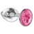 Малая серебристая анальная пробка Diamond Pink Sparkle Small с розовым кристаллом - 7 см. - Lola Games - купить с доставкой в Челябинске