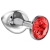 Большая серебристая анальная пробка Diamond Red Sparkle Large с красным кристаллом - 8 см. - Lola Games - купить с доставкой в Челябинске