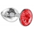 Малая серебристая анальная пробка Diamond Red Sparkle Small с красным кристаллом - 7 см. - Lola Games - купить с доставкой в Челябинске