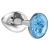 Малая серебристая анальная пробка Diamond Light blue Sparkle Small с голубым кристаллом - 7 см. - Lola Games - купить с доставкой в Челябинске