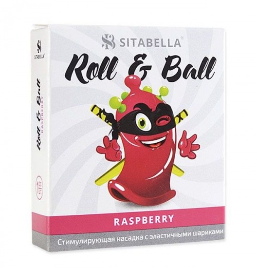 Стимулирующий презерватив-насадка Roll   Ball Raspberry - Sitabella - купить с доставкой в Челябинске