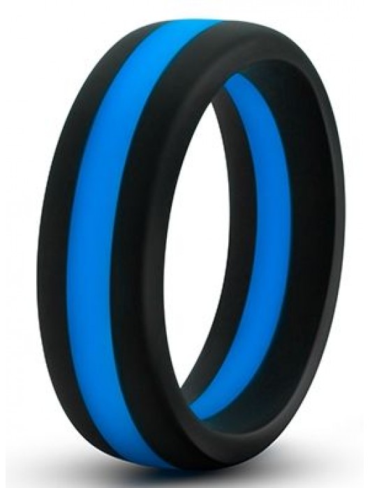 Черно-синее эрекционное кольцо Silicone Go Pro Cock Ring - Blush Novelties - в Челябинске купить с доставкой