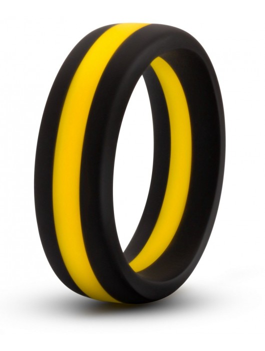 Черно-желтое силиконовое эрекционное кольцо Silicone Go Pro Cock Ring - Blush Novelties - в Челябинске купить с доставкой