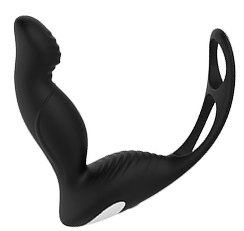 Черный вибромассажер простаты P-PLEASER W ERECTION ENHANCE - Dream Toys - в Челябинске купить с доставкой