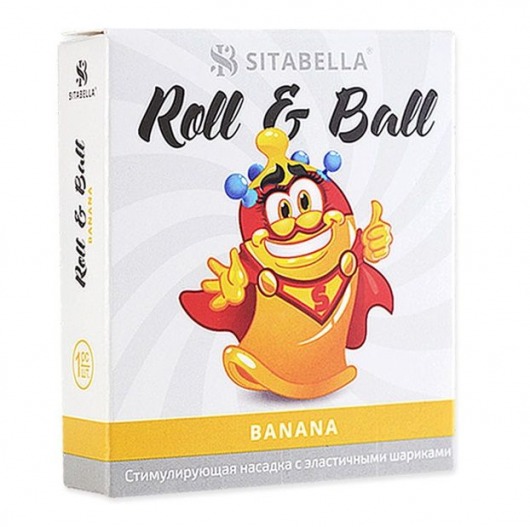 Стимулирующий презерватив-насадка Roll   Ball Banana - Sitabella - купить с доставкой в Челябинске