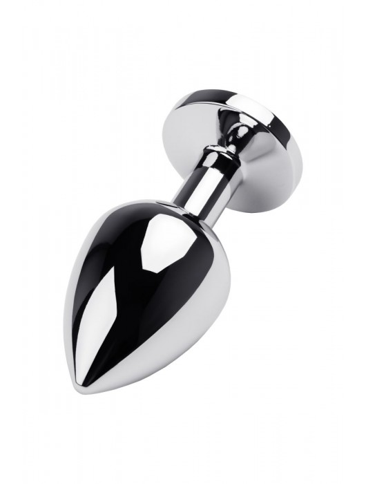 Серебристая коническая анальная пробка с красным кристаллом - 8 см. - ToyFa - купить с доставкой в Челябинске