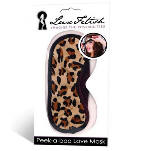 Леопардовая маска на глаза Peek-a-Boo - Lux Fetish - купить с доставкой в Челябинске