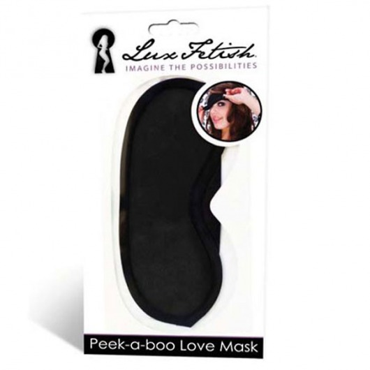 Черная маска на глаза Peek-a-Boo - Lux Fetish - купить с доставкой в Челябинске