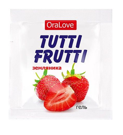 Пробник гель-смазки Tutti-frutti с земляничным вкусом - 4 гр. - Биоритм - купить с доставкой в Челябинске