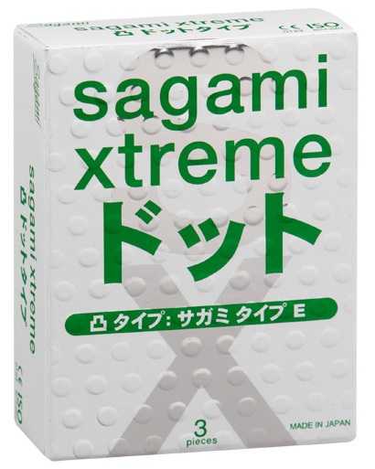 Презервативы Sagami Xtreme SUPER DOTS с точками - 3 шт. - Sagami - купить с доставкой в Челябинске