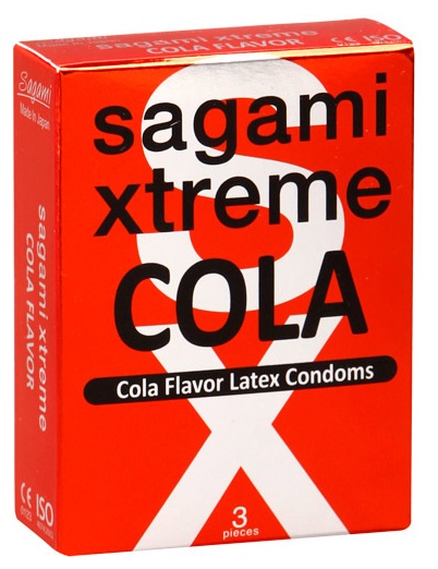 Ароматизированные презервативы Sagami Xtreme COLA - 3 шт. - Sagami - купить с доставкой в Челябинске