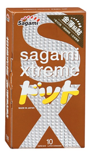 Презервативы Sagami Xtreme FEEL UP с точечной текстурой и линиями прилегания - 10 шт. - Sagami - купить с доставкой в Челябинске