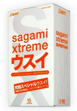 Ультратонкие презервативы Sagami Xtreme SUPERTHIN - 15 шт. - Sagami - купить с доставкой в Челябинске