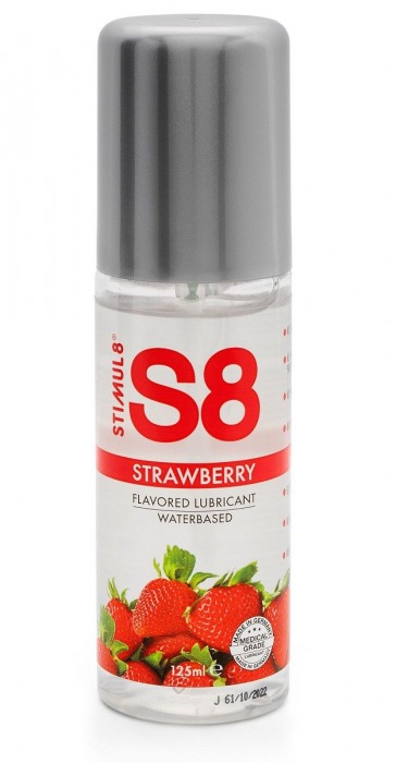 Смазка на водной основе S8 Flavored Lube со вкусом клубники - 125 мл. - Stimul8 - купить с доставкой в Челябинске
