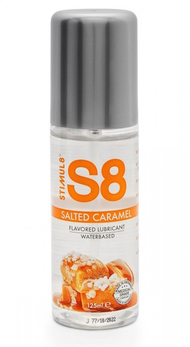 Смазка на водной основе S8 Flavored Lube со вкусом соленой карамели - 125 мл. - Stimul8 - купить с доставкой в Челябинске