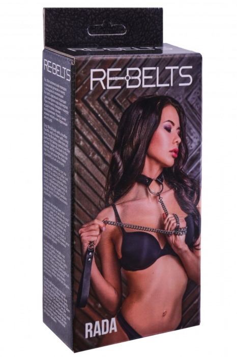 Черный поводок и чокер с кольцом Rada - Rebelts - купить с доставкой в Челябинске