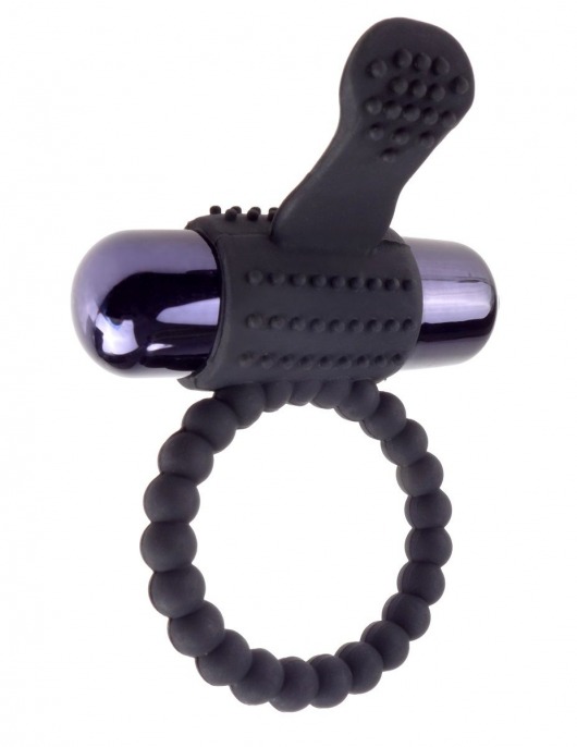 Черное эрекционное виброкольцо Vibrating Silicone Super Ring - Pipedream - в Челябинске купить с доставкой