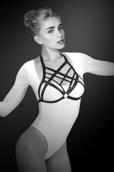 Черная упряжь на грудь Clara - Bijoux Pour Toi - купить с доставкой в Челябинске