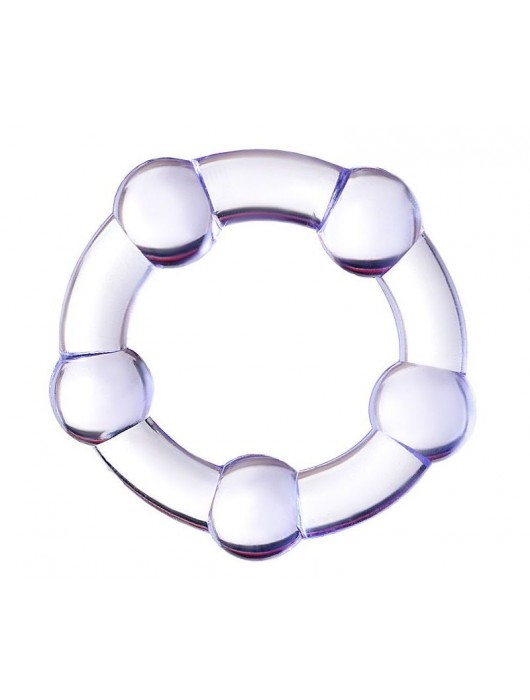 Фиолетовое эрекционное кольцо на пенис с бусинами - Штучки-дрючки - в Челябинске купить с доставкой