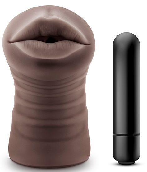 Коричневый мастурбатор-ротик Heather - Blush Novelties - в Челябинске купить с доставкой