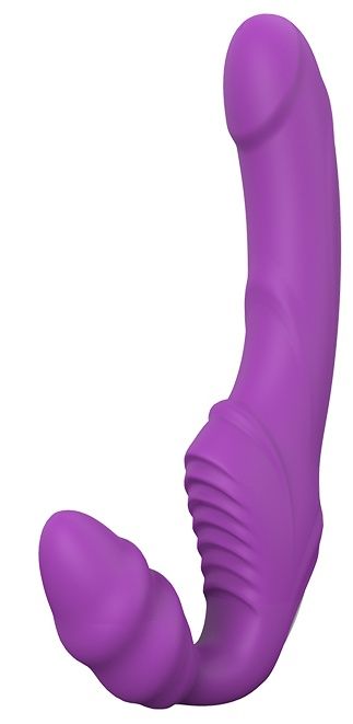 Фиолетовый безремневой вибрострапон DOUBLE DIPPER - Dream Toys - купить с доставкой в Челябинске