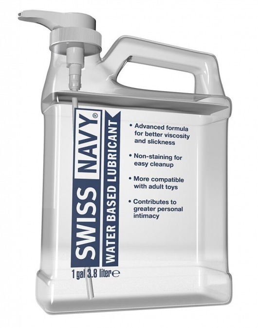 Канистра лубриканта Swiss Navy Water Based Lube на водной основе - 3,8 л. - Swiss navy - купить с доставкой в Челябинске