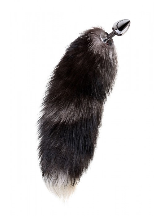 Серебристая металлическая анальная втулка с хвостом чернобурой лисы - размер S - ToyFa - купить с доставкой в Челябинске