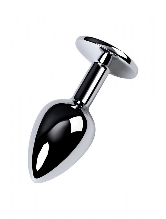 Серебристая конусовидная анальная пробка с фиолетовым кристаллом - 7 см. - ToyFa - купить с доставкой в Челябинске