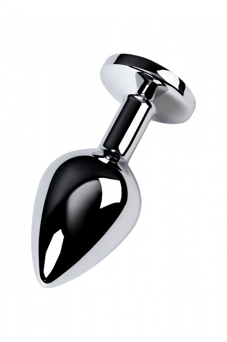 Серебристая конусовидная анальная пробка с голубым кристаллом - 8 см. - ToyFa - купить с доставкой в Челябинске