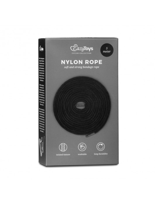 Черная веревка для бондажа Easytoys Bondage Rope - 5 м. - Easy toys - купить с доставкой в Челябинске