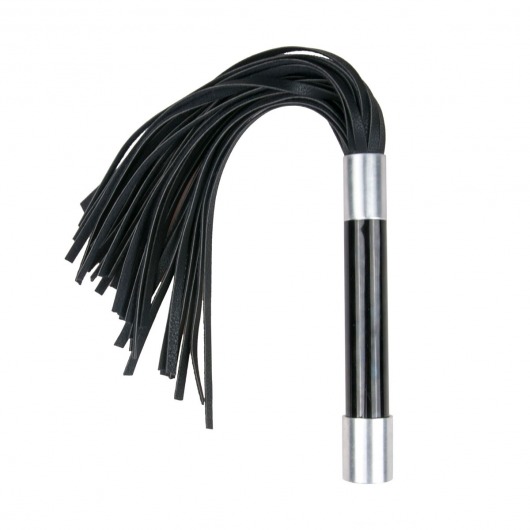 Черная плеть Easytoys Flogger With Metal Grip - 38 см. - Easy toys - купить с доставкой в Челябинске