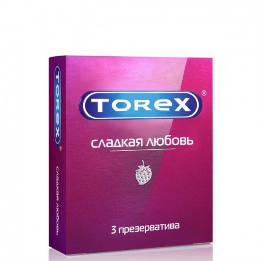 Презервативы Torex  Сладкая любовь  с ароматом клубники - 3 шт. - Torex - купить с доставкой в Челябинске