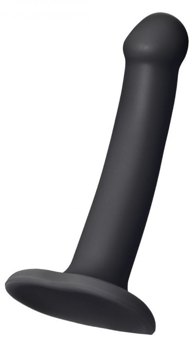 Черный фаллос на присоске Silicone Bendable Dildo S - 17 см. - Strap-on-me - купить с доставкой в Челябинске