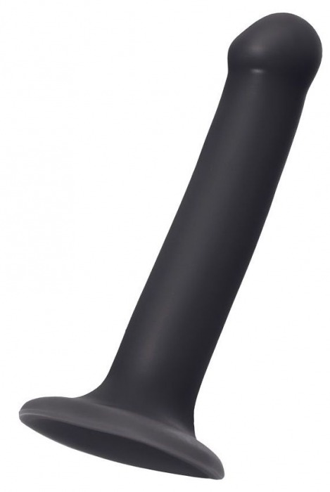 Черный фаллос на присоске Silicone Bendable Dildo M - 18 см. - Strap-on-me - купить с доставкой в Челябинске