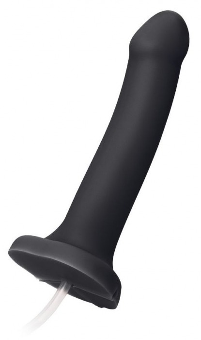 Черный фаллос с имитацией эякуляции Silicon Cum Dildo L - 19,6 см. - Strap-on-me - купить с доставкой в Челябинске
