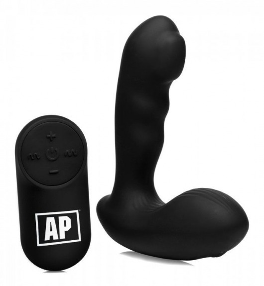 Черный стимулятор простаты Alpha-Pro 7X P-Milker Silicone Prostate Stimulator with Milking Bead - XR Brands - в Челябинске купить с доставкой