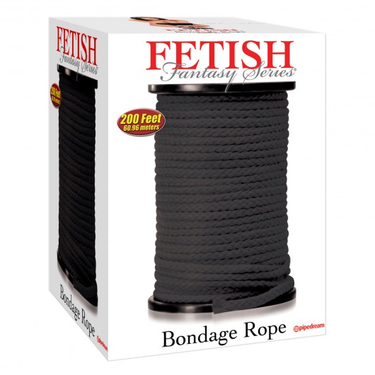 Черная веревка для связывания Bondage Rope - 60,9 м. - Pipedream - купить с доставкой в Челябинске