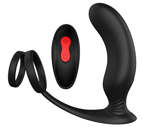 Черный массажер простаты REMOTE P-PLEASER - Dream Toys - в Челябинске купить с доставкой