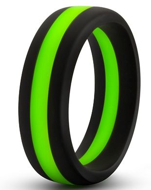 Черно-зеленое эрекционное кольцо Silicone Go Pro Cock Ring - Blush Novelties - в Челябинске купить с доставкой