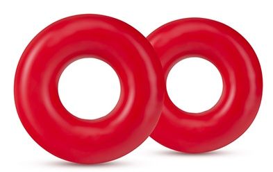 Набор из 2 красных эрекционных колец DONUT RINGS OVERSIZED - Blush Novelties - в Челябинске купить с доставкой
