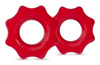 Набор из 2 красных фигурных эрекционных колец NUTZ - Blush Novelties - в Челябинске купить с доставкой