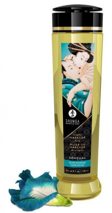 Массажное масло Sensual с цветочным ароматом - 240 мл. - Shunga - купить с доставкой в Челябинске