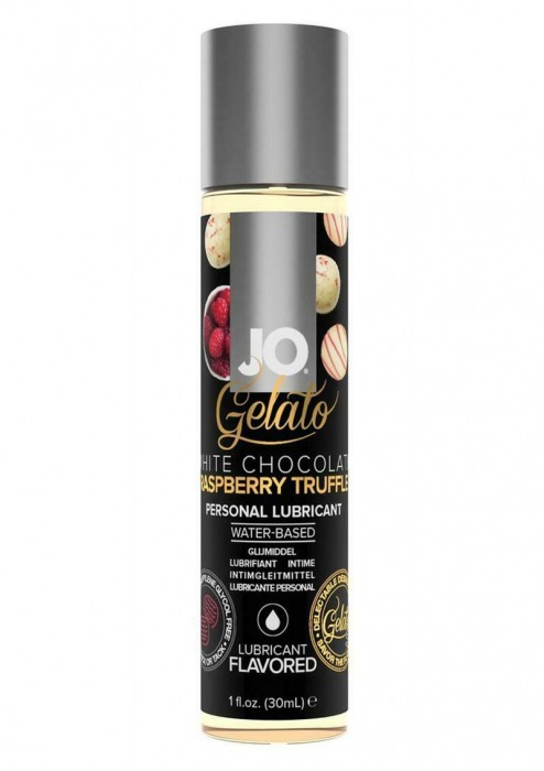 Лубрикант с ароматом трюфелей из белого шоколада и малины JO GELATO WHITE CHOCOLATE RASPBERRY TRUFFLE - 30 мл. - System JO - купить с доставкой в Челябинске