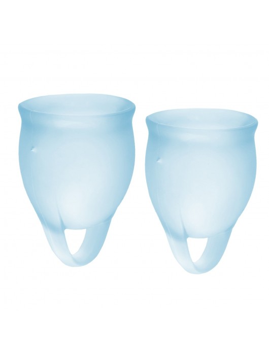 Набор голубых менструальных чаш Feel confident Menstrual Cup - Satisfyer - купить с доставкой в Челябинске
